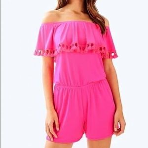 Neon pink romper